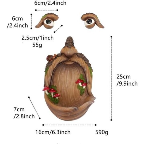 SUQ I OME Large Tree Faces Bird Feeder Decor Outdoor – Tree Hugger Yard Art - Picture 2 of 7